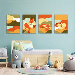 Autumn Forest Friends 4 Pieces Kids Metal Wall Art.