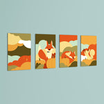 Autumn Forest Friends 4 Pieces Kids Metal Wall Art.