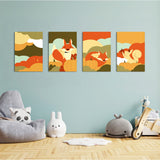 Autumn Forest Friends 4 Pieces Kids Metal Wall Art.