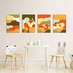 Autumn Forest Friends 4 Pieces Kids Metal Wall Art.