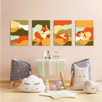 Autumn Forest Friends 4 Pieces Kids Metal Wall Art.