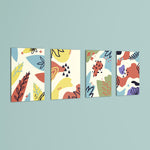 Abstract Doodle Shapes 4 Pieces Kids Metal Wall Art.