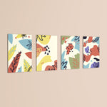 Abstract Doodle Shapes 4 Pieces Kids Metal Wall Art.