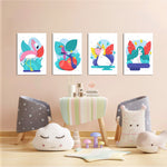 Tropical Exotic Birds 4 Pieces Kids Metal Wall Art.