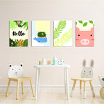 Hello Jungle Garden 4 Pieces Kids Metal Wall Art.