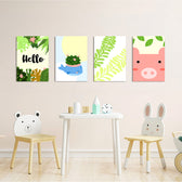 Hello Jungle Garden 4 Pieces Kids Metal Wall Art.