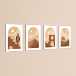 Boho Desert Arch Landscape 4 Pieces Kids Metal Wall Art.