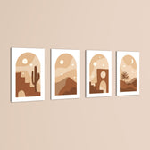 Boho Desert Arch Landscape 4 Pieces Kids Metal Wall Art.