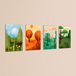 Four Seasons Forest 4 Pieces Kids Metal Wall Art.