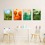 Four Seasons Forest 4 Pieces Kids Metal Wall Art.