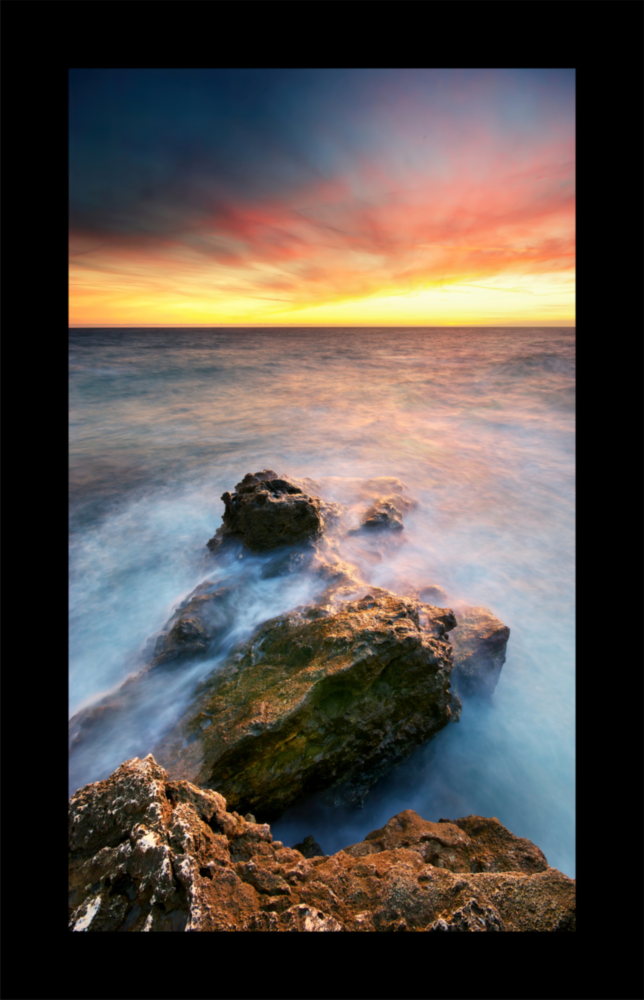 Sunset on the Beach Glass Wall Art