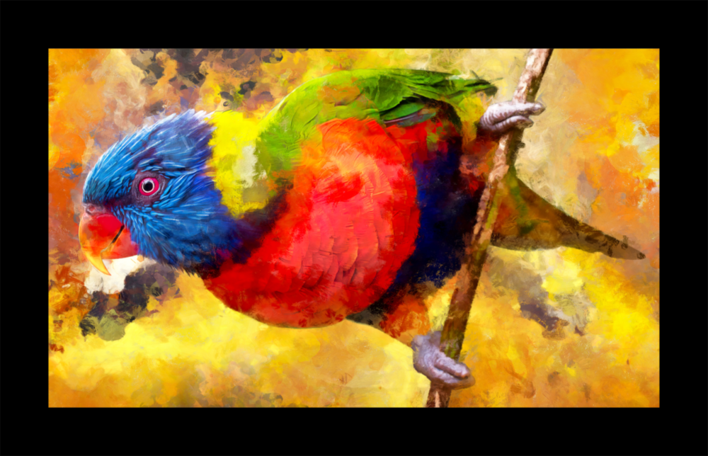 Tropical Parrot Glass Wall Art