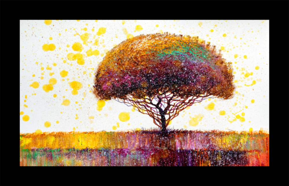 Colorful Dream Tree Glass Wall Art