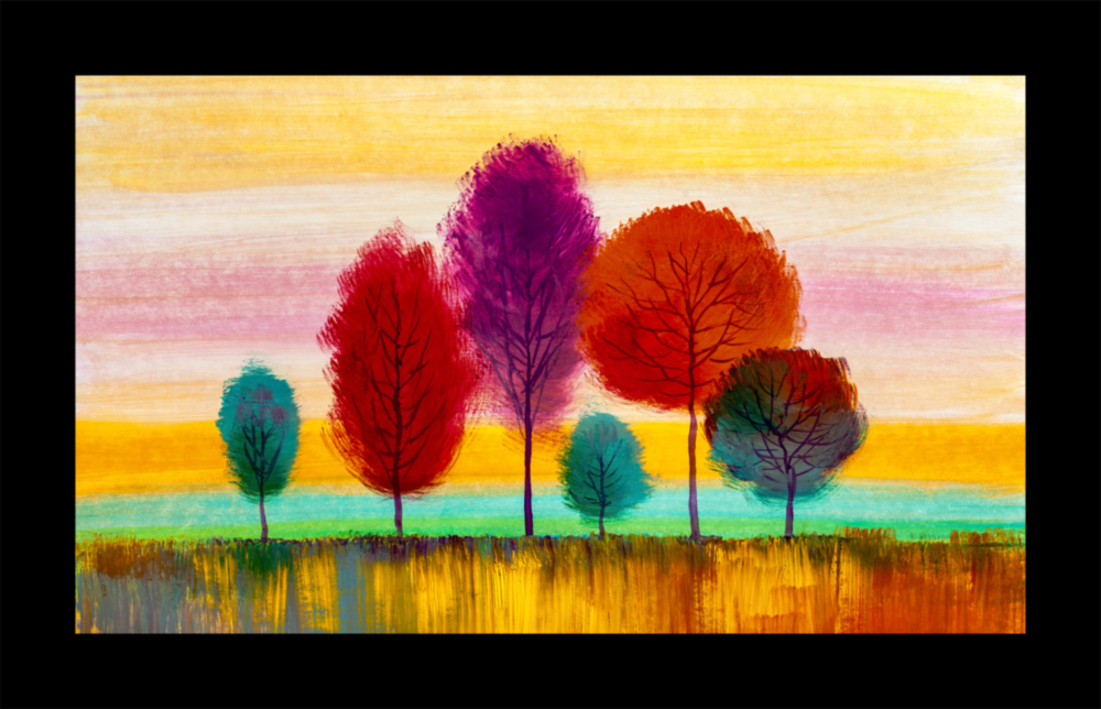 Pastel Trees Glass Wall Art