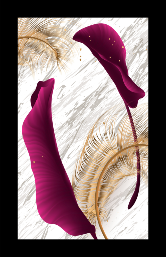 Harmonious Purple Leaf Glass Wall Art