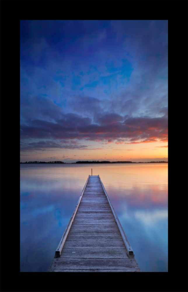 Sunset on the Dock Glass Wall Art