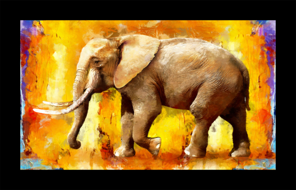 Elephant Glass Wall Art