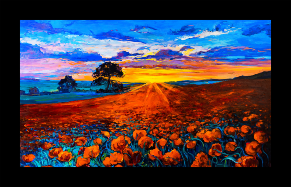 Poppy Field Glass Wall Art