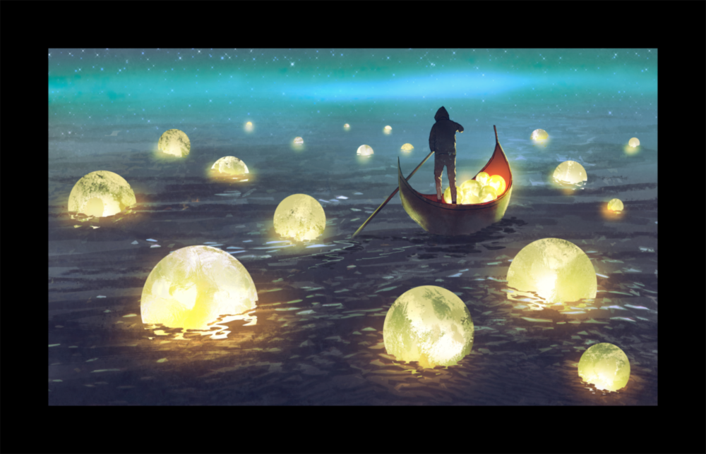 Moon Collector Glass Wall Art