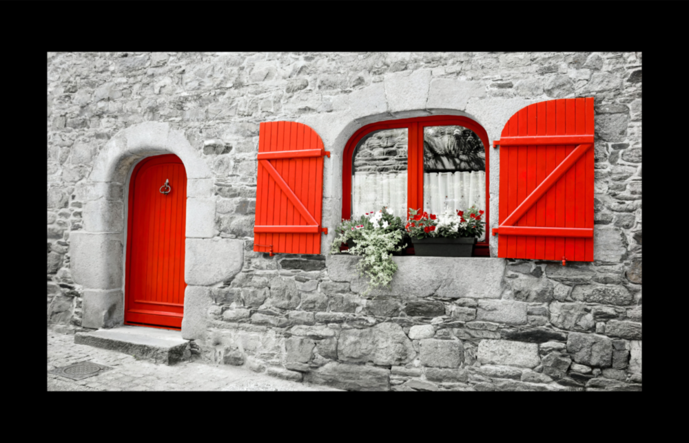 Red Entrance Glass Wall Art