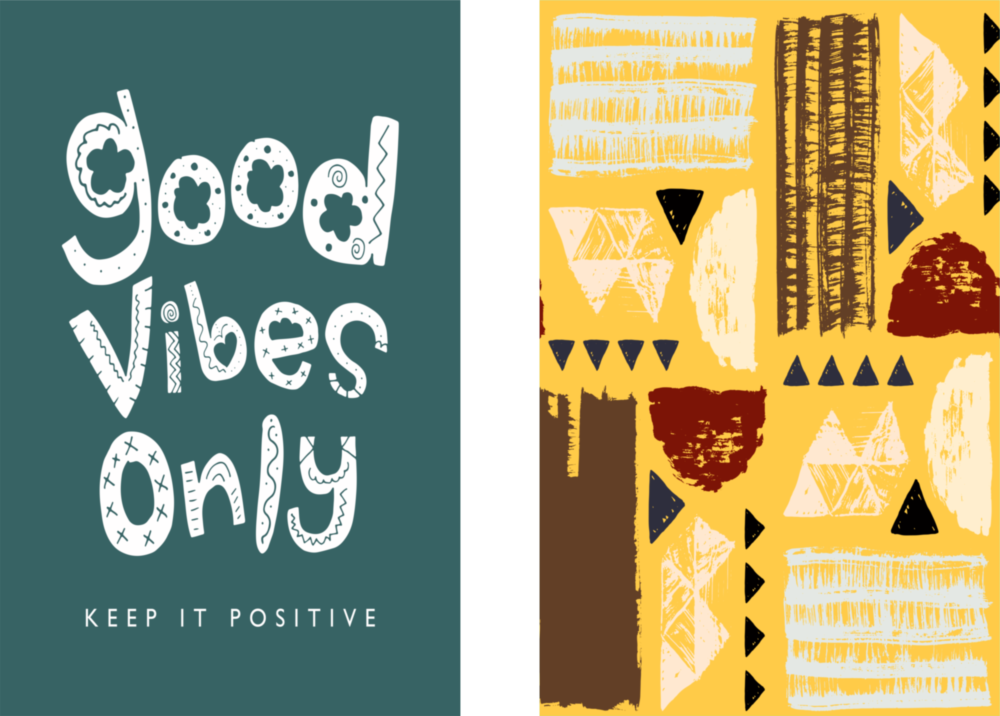 Good Vibes Only 2 Pieces Combine Glass Wall Art