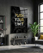 Push Your Limit Glass Wall Art - Lifestyle preview in a designer interior