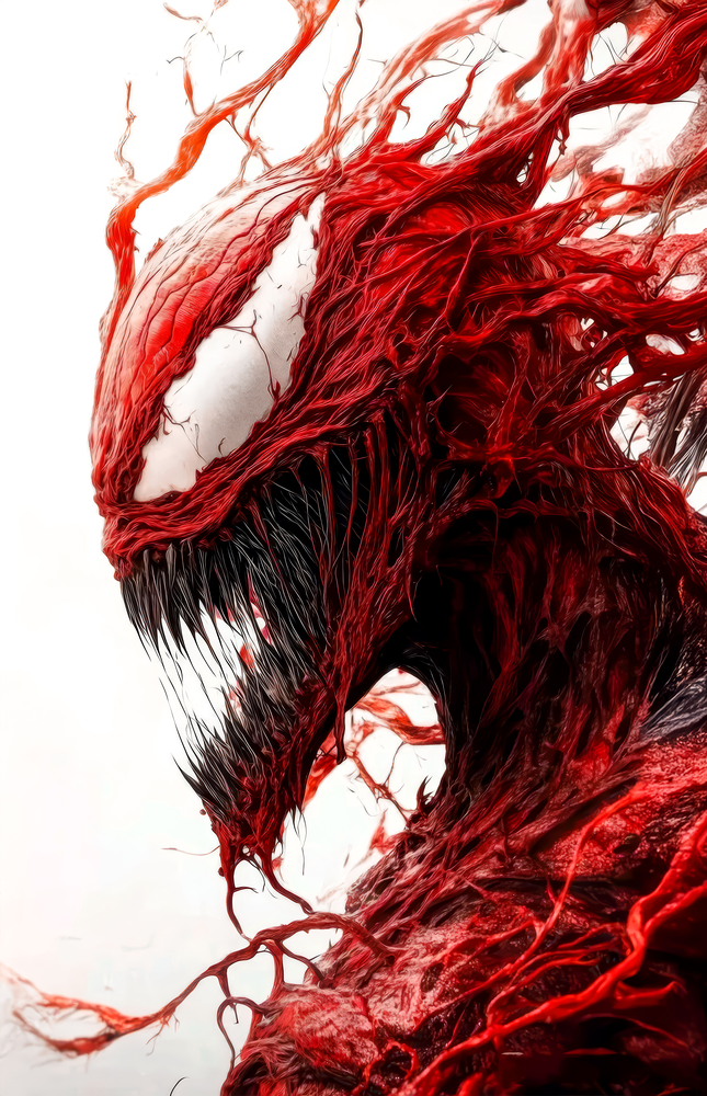 Venom's Sinister Presence Glass Wall Art