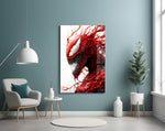 Symbiote horror artwork styled above a gaming setup with ambient light