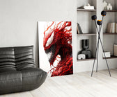 Crimson villain panel adding dark-fantasy edge to a man cave