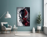 Symbiote-Spider-Man artwork styled in a cinema-room accent wall