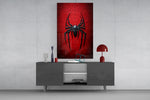 Spider Web glass wall art catching light to reveal its sculptural relief