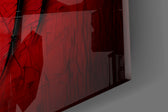 Close-up detail of the black spider relief on cracked red surface