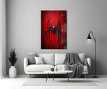 Spider Web glass print bringing comic edge to a man cave