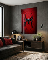 Spider Web Glass Wall Art - Lifestyle preview in a designer interior