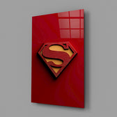 Sculptural hero-emblem panel anchoring a teen's bedroom wall