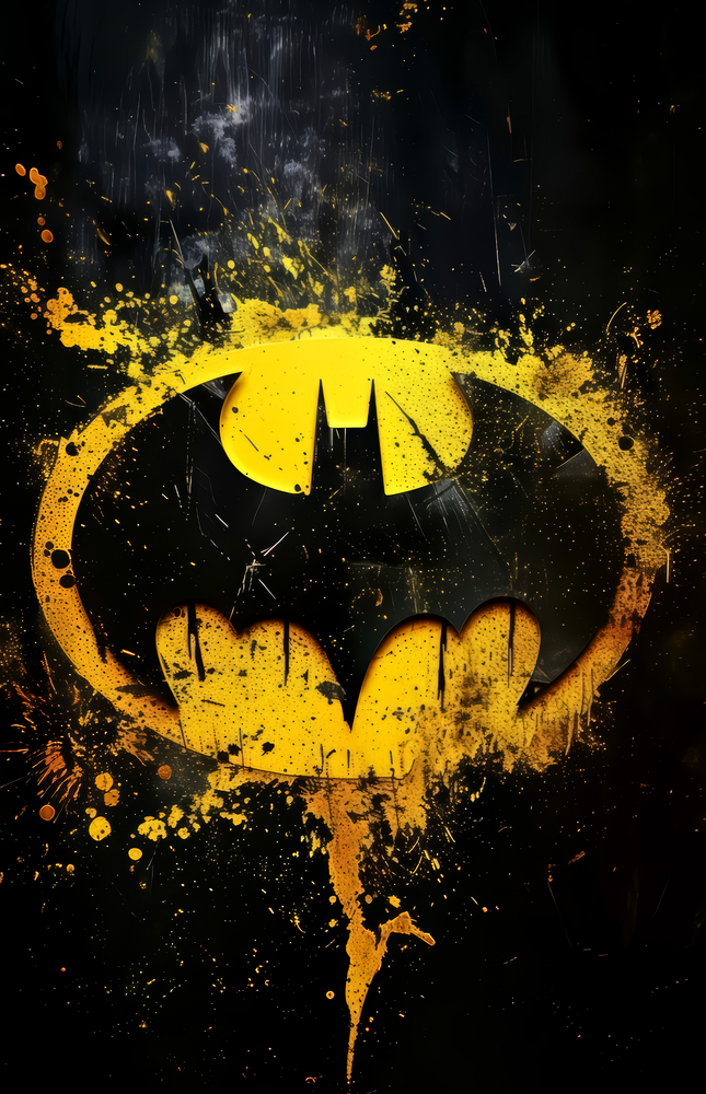 Batman Logo Splash Glass Wall Art