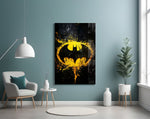Batman Splash artwork styled in a cinema-room accent wall