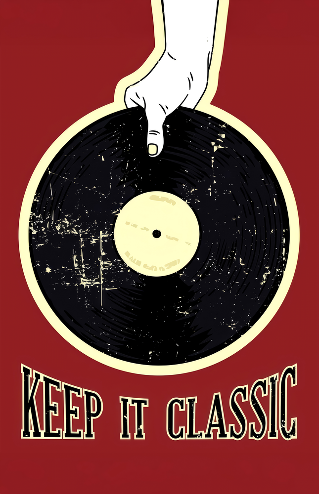 Classic Vinyl Record Glass Wall Art