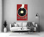 Retro vinyl glass print bringing analog soul to a teen's bedroom