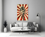 Broadcast microphone glass print bringing retro edge to a teen's bedroom