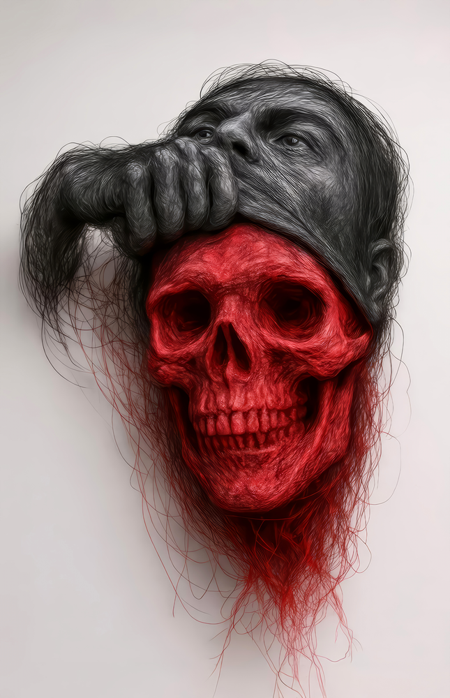 Ethereal Skull Glass Wall Art