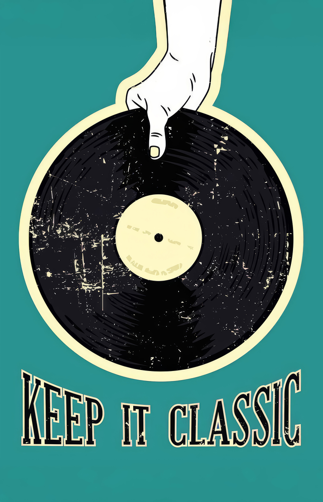 Classic Vinyl Record Glass Wall Art