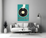 Retro vinyl glass print bringing analog calm to a teen's bedroom
