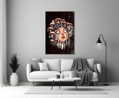 Surreal comic glass print bringing dark-fantasy edge to a gaming room