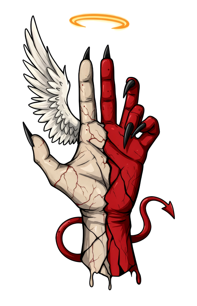 Divine Devil Hand Glass Wall Art