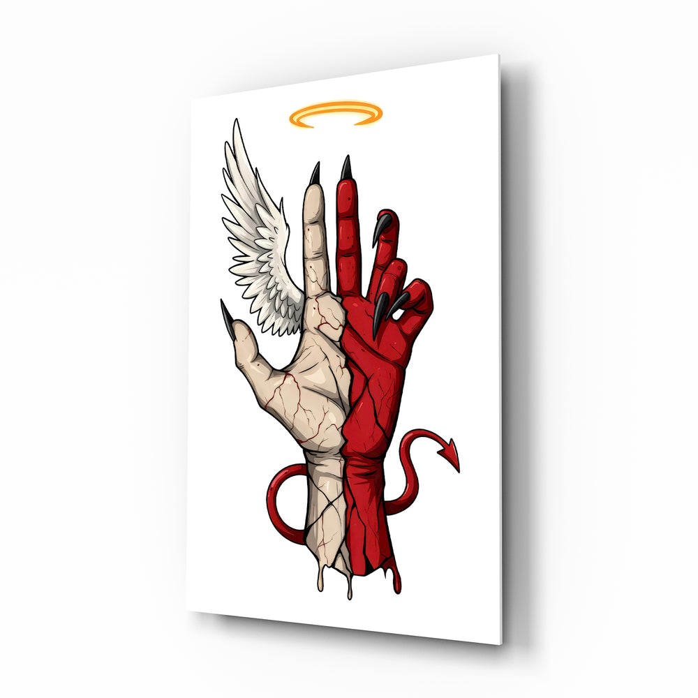 Divine Devil Hand Glass Wall Art