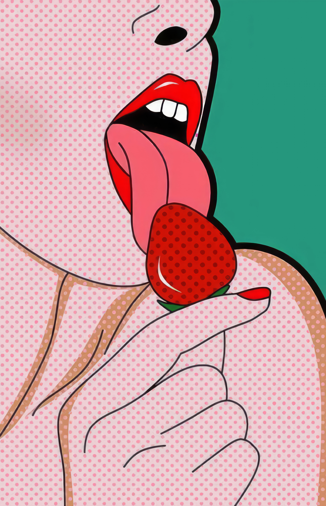 Pop Tongue Kiss Glass Wall Art
