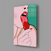 Lichtenstein-style pop panel anchoring a fashion boutique wall