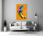Warhol-school glass print bringing pop edge to a teen's bedroom