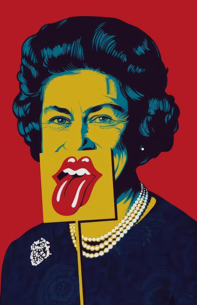 Queen Elizabeth II Pop Glass Wall Art